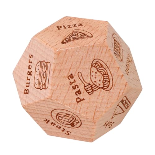 LRXIYODE Holzwürfel Food Dice Essensentscheidungsspiel ohne Batterien Langlebig Lustig Überraschung für Dinner und Besondere Anlässe zum Einfachen Rezeptauswahl und Kulinarischen von LRXIYODE