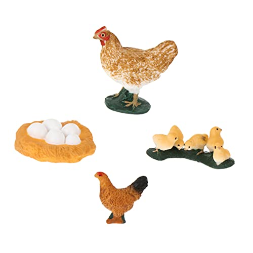 LRXIYODE Hühner Lebenszyklus Figuren Teiliges aus Sicherem Kunststoff Lehrreiches Lernspielzeug für Realistische Bauernhof Deko für Kinderzimmer und Unterricht von LRXIYODE