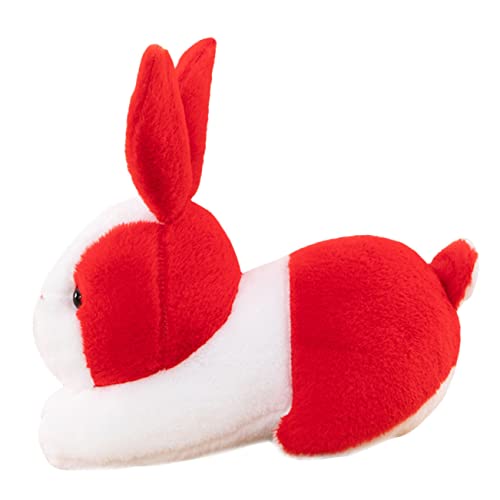 LRXIYODE Jahr Der Hasenpuppe Ausgestopftes Hasenspielzeug Desktop-kaninchenpuppe Kaninchen-Maskottchen- Neujahr Entzückendes Häschendekor Plüsch -hasenspielzeug Kristallsamt von LRXIYODE