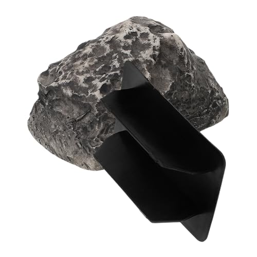 LRXIYODE Kasten Outdoor-aufbewahrungsbox Gerät Fake Rock Key Hider Abteil Versteckter Schlüssel Behälter Verstecken Sperren Türstopper Schlüssel Zum Notöffnen Der Tür Gestell Plastik Black von LRXIYODE