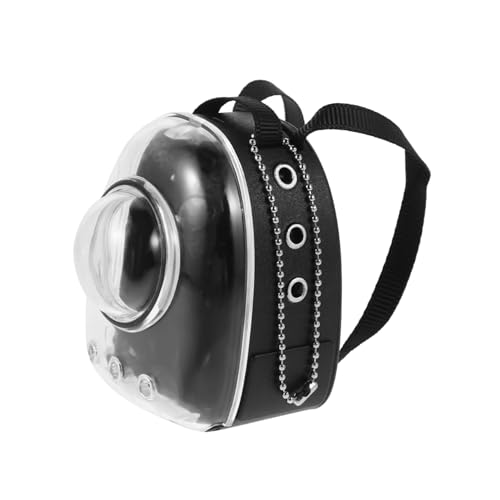 LRXIYODE Katzenrucksack Transparent Schwarz Realistischer Mini Tierträger für Puppenhaus Sicheres Geruchloses Material Interaktives Zubehör für Sammler von LRXIYODE