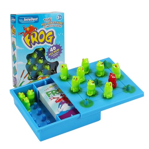 LRXIYODE Kinderlogik Spiel Frosch Springen Brettspiel Lernspielzeug für Denkvermögen Hand Augen Koordination Farberkennung Tragbar für Drinnen und Draußen von LRXIYODE