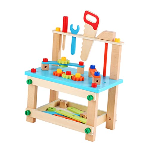LRXIYODE Kinderwerkzeugstuhl aus Holz Kreatives Teiliges Montagespielzeug Robustes Lernspielzeug für Frühe Bildung Fördert Logisches und Motorische Fähigkeiten bei Jungen und Mädchen von LRXIYODE
