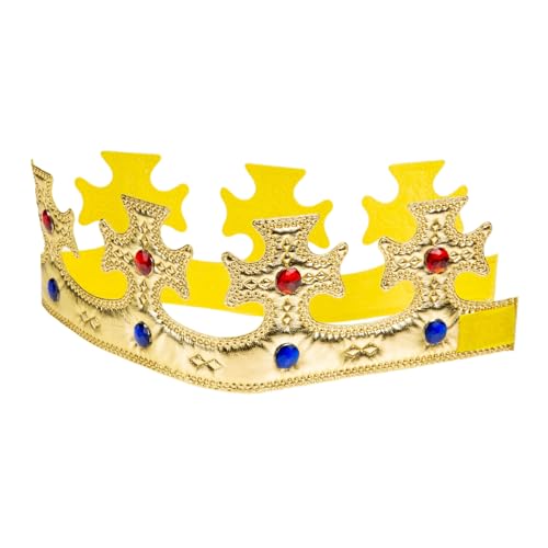 LRXIYODE Königskrone Haarreif aus Weichem mit Glänzenden Kunststoffjuwelen Bequemer Rutschfester Sitz Kreative Party und Halloween Kostümdekoration für Jungen und Mädchen von LRXIYODE