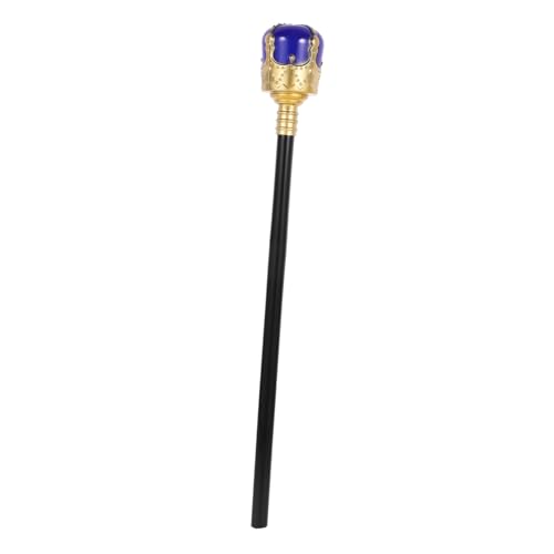 LRXIYODE Königszepter Cosplay Gehstock aus Robustem Kunststoff Halloween Verkleidungsrequisite für Karneval und Mottopartys Langlebiger Gehstock mit Königlichem Design in Blau Gold von LRXIYODE