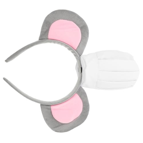 LRXIYODE Köstlicher Mausohren Haarreif mit Chefkochmütze Weicher Grauer Stirnband Kostüm Accessoire für Erwachsene für Cosplay und Partydekoration von LRXIYODE