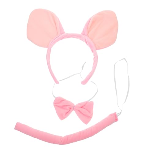 LRXIYODE Kostümset Schwein mit Rosa Plüsch Ohr Haarreif Fliege und Weiches Leichtes Party Accessoire für Geeignet für Karneval Geburtstag Cosplay und Maskerade von LRXIYODE