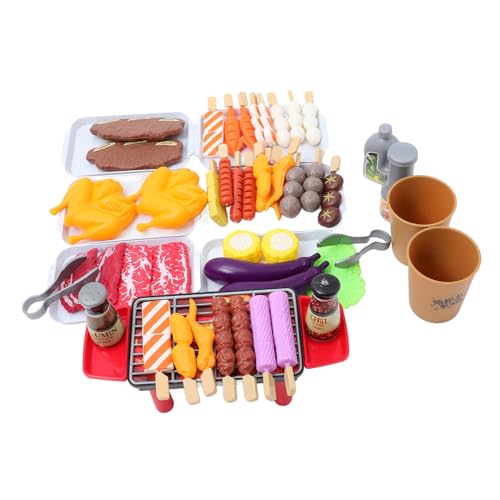 LRXIYODE Kreatives BBQ Grill Teilig Rollenspiel Grillspielküche mit Realistischem Design Rauchfunktion und Vielfältigem Zubehör für Fantasievolles Kochen und Eltern Junge Mädchen Spielspaß von LRXIYODE