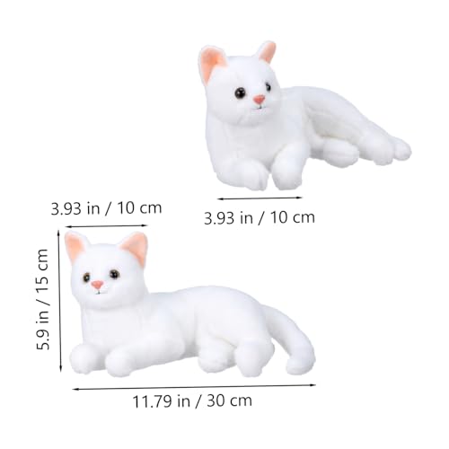 LRXIYODE Kuschelige Katzen Plüschpuppe Weiß Cartoon Design Weiches Stofftier Dekoratives Wohnaccessoire Niedliche Sofa Deko für Kinderzimmer und Haushalt von LRXIYODE