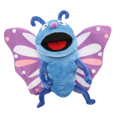 LRXIYODE Kuschelige Schmetterling Handpuppe aus Plüsch Interaktive Cartoon Tier Handpuppe für Weiches Rollenspielspielzeug zur Früherziehung und Eltern Junge Mädchen Bindung von LRXIYODE
