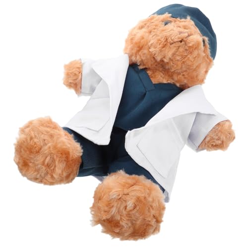LRXIYODE Kuscheliger Arzt Plüschbär mit Realistischem Arzt Outfit Weiches Kleines Plüschtier für Kreative Geschenkidee und Dekorativer zum und Lernen von LRXIYODE