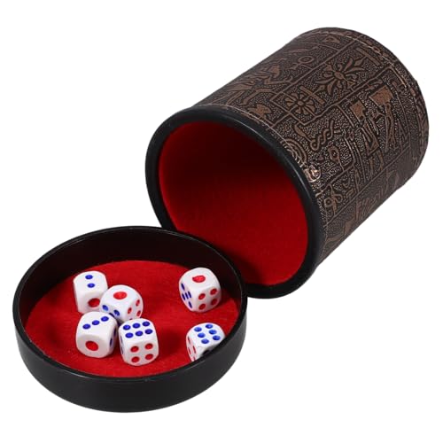LRXIYODE Leiser Würfelbecher mit Würfeln und Rotem Samtbezug Langlebiger Party Spielwürfelhalter Kompakt und Leicht für Bar Ktv und Gesellige Spiele von LRXIYODE