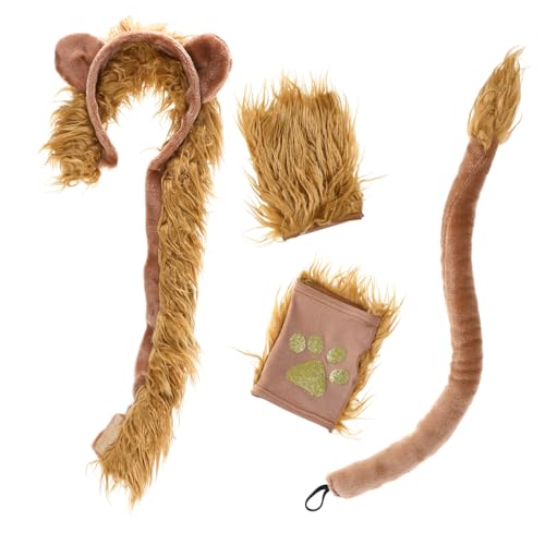LRXIYODE Löwenkostüm Set Tier Haarreif mit Langlebig Bequem Waschbar für Karneval Geburtstag Halloween Verkleidung Spiel Zubehör von LRXIYODE