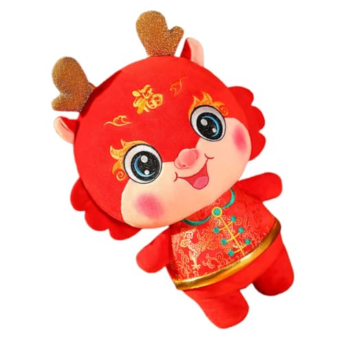 LRXIYODE Maskottchen Drache des Chinesischen Neujahrs Stofftier Plüschtier Pp Baumwolle Ausgestopfter Drache Für von LRXIYODE
