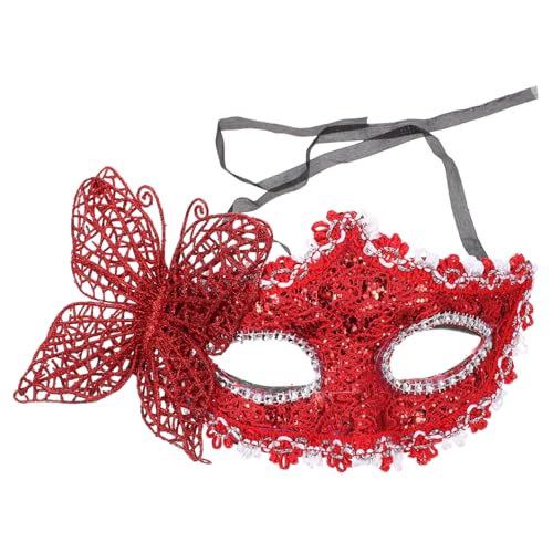 LRXIYODE Masquerade Ball Halbgesichts Spitzenmaske mit Schmetterlingsdesign Damen Augenmaske für Karneval Halloween Cosplay und Festliche Maskenbälle Rot LRXIYODE Masquerade Ball Halbgesichts Spitzenmaske mit Schmetterlingsdesign Damen Augenmaske für Karneval Halloween Cosplay und Festliche Maskenbälle Rot von LRXIYODE