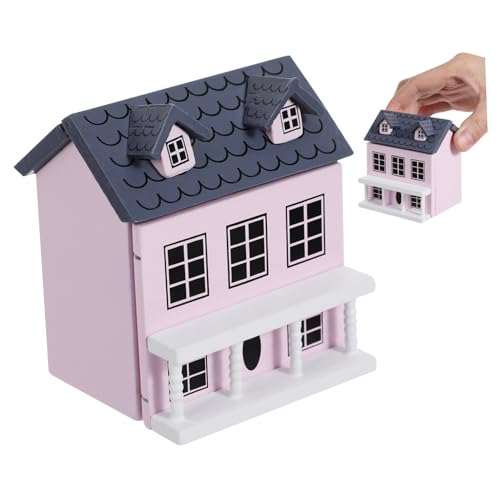 LRXIYODE Maßstab Holz Miniaturmöbel Dekoratives Puppenhaus mit Blauem Wanddesign und Grauem Dach Süßes Kleines Miniaturhaus für Puppenhaus Zubehör und DIY Dekoration LRXIYODE Maßstab Holz Miniaturmöbel Dekoratives Puppenhaus mit Blauem Wanddesign und Grauem Dach Süßes Kleines Miniaturhaus für Puppenhaus Zubehör und DIY Dekoration von LRXIYODE