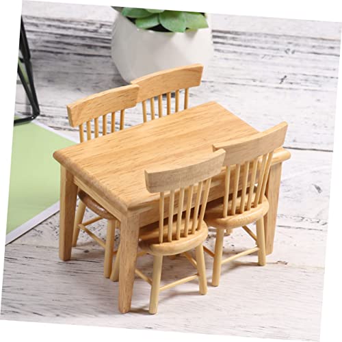 LRXIYODE Maßstab Holz Schreibtisch und Stuhl Modell Detailreiche Miniatur Möbel Ornament für Wohnzimmer Schlafzimmer Kinderzimmer Dekoration von LRXIYODE