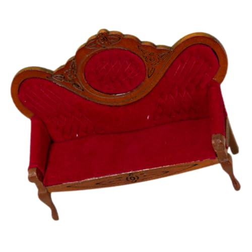 LRXIYODE Maßstab Puppenhaus Möbel Holzmodell Vintage Mini Couch für Wohnzimmerdekoration Robust und Realistisch für Sammler LRXIYODE Maßstab Puppenhaus Möbel Holzmodell Vintage Mini Couch für Wohnzimmerdekoration Robust und Realistisch für Sammler von LRXIYODE