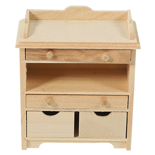 LRXIYODE Maßstab Puppenhaus Möbel Langlebiges Detailreiches Mini Sideboard für Puppenhaus Zimmer Einrichtung Schlichtes Design als Wohnungsornament von LRXIYODE