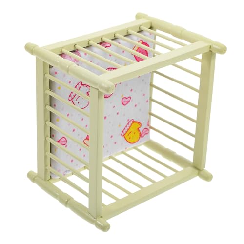 LRXIYODE Maßstab Stilvolles Miniaturbett aus Sicheren Materialien Kompakte Puppenmöbel für Kinderzimmer Dekoratives Puppenhaus Zubehör für Fantasievolles Spiel von LRXIYODE