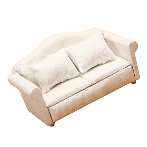 LRXIYODE Maßstab Weißes Stoffsofa mit Kissen Detailliertes Langlebiges Puppenmöbel für Realistisches Miniatur Deko und Spielzeugmöbel im Modernen Stil LRXIYODE Maßstab Weißes Stoffsofa mit Kissen Detailliertes Langlebiges Puppenmöbel für Realistisches Miniatur Deko und Spielzeugmöbel im Modernen Stil von LRXIYODE