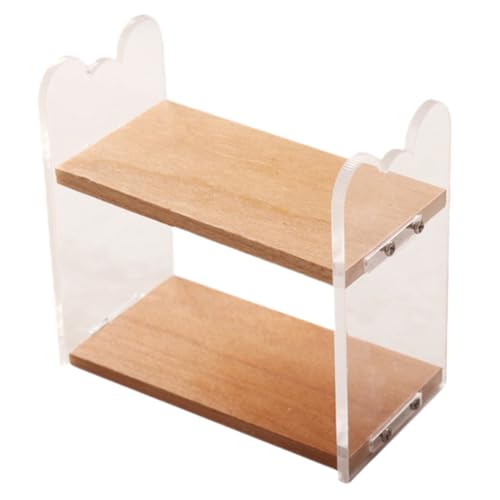 LRXIYODE Maßstab aus Holz und Acryl Stabiles Mini Möbelstück für Puppenhaus Schlafzimmer und Esszimmer Detailreiches Mini Regal zur Aufbewahrung und Dekoration von LRXIYODE