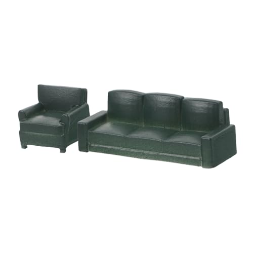 LRXIYODE Maßstabsgetreue Möbelmodelle Dekoration Miniatur Sofa Stuhl Mini Möbelmodell Miniaturmöbel Zum Basteln Mini Raumdekoration Ornamente Möbel Puppenhaus Grün von LRXIYODE