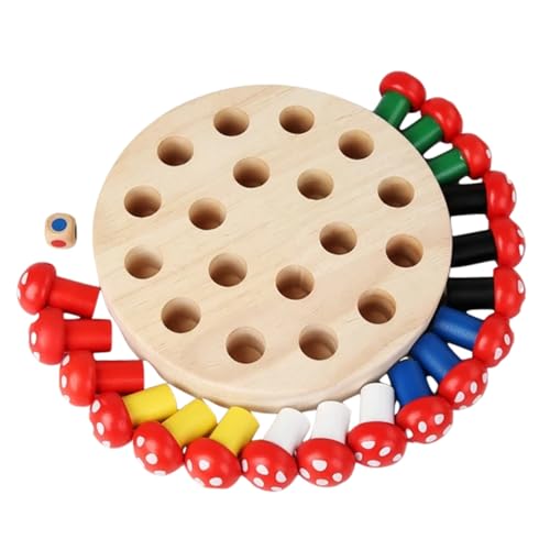 LRXIYODE Memory Spiel Holz Schachspiel Kreatives Lernspielzeug Gedächtnistraining Farberlebnis Intelligenzfördernd für Kleinkinder Pädagogisches Brettspiel aus Hochwertigem Holz von LRXIYODE