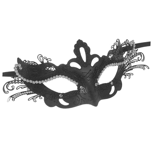 LRXIYODE Metall-schmetterlingsmaske Schwarz mit Pailletten Stabile Karneval Maske für Halloween Kostüm Masquerade Cosplay Party Maske für Damen und Bühnenauftritte von LRXIYODE