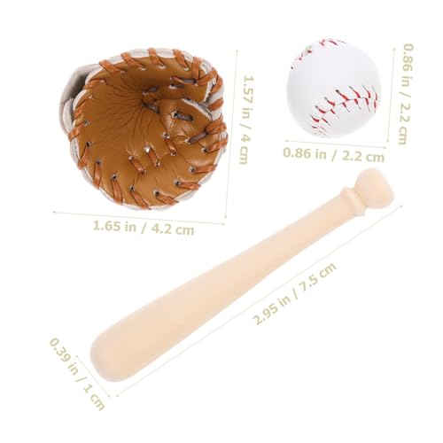 LRXIYODE Mini Baseball Miniatur Baseballschläger Handschuh Ball aus Leder Holz Miniatur Sportspielzeug für Puppenhaus DIY Sammlerstück und für Bastelfans LRXIYODE Mini Baseball Miniatur Baseballschläger Handschuh Ball aus Leder Holz Miniatur Sportspielzeug für Puppenhaus DIY Sammlerstück und für Bastelfans von LRXIYODE