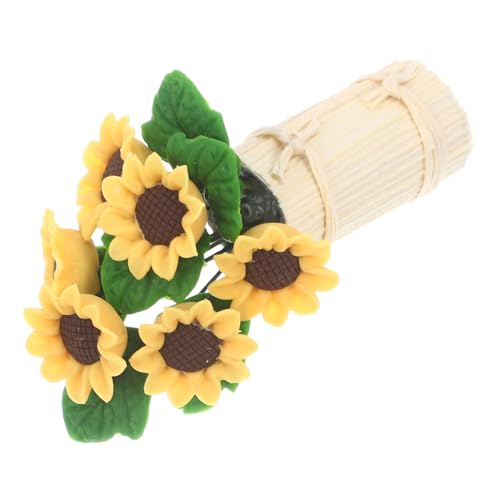 LRXIYODE Mini-Blumentopf zum Basteln gefälscht realistisch Dekorationen Ornamente buchattrappe deko bücherregal Dekoration Links Vase Puppenhausverzierung Puppenhausdekoration Ton Yellow von LRXIYODE