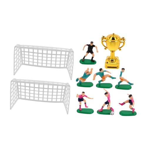LRXIYODE Mini Fußball Trophäe Set Hochwertige Puppenhaus Deko mit Kunststoff Fußballelementen Realistische Tortendekoration für Fußballpartys Teiliges Set Wiederverwendbar von LRXIYODE