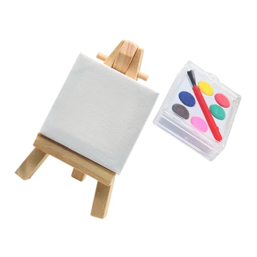 LRXIYODE Mini House Easel aus Holz und Kunststoff Mini Malbrett mit Halter Dekoratives Miniatur Kunstornament für Puppenhaus und Heimdekoration für Sammler von LRXIYODE
