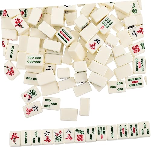 LRXIYODE Mini Mahjong Set Tragbares Chinesisches Reise Mahjong mit U Förmigem Lineal Leichtes Kompaktes Tischspiel für Zuhause Party und Unterwegs Aufbewahrungsbox von LRXIYODE