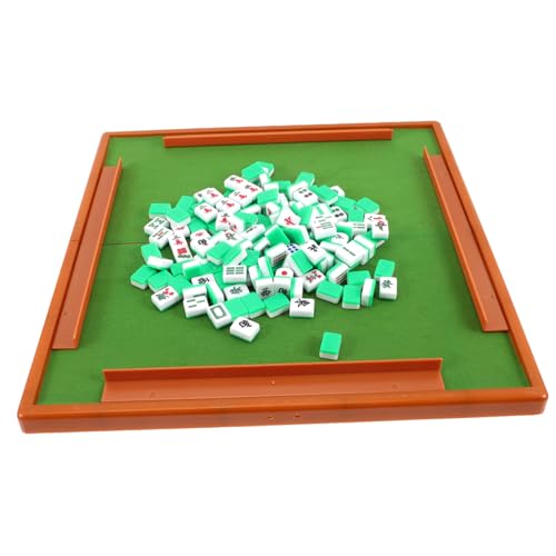 LRXIYODE Mini Mahjong Spielset mit Klar Gravierten Spielsteinen Tragbares Chinesisches Mahjong Kit für Reisen Camping Partys und Zuhause Hochwertiges Traditionelles Reise Zufällige Farbe von LRXIYODE