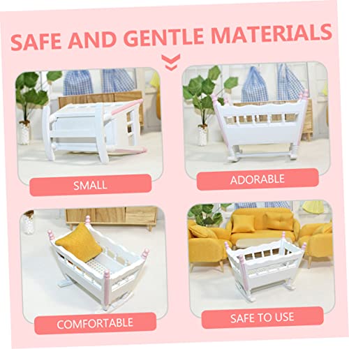 LRXIYODE Mini Puppenhaus Möbel Holz Babybett Modell Realistische Miniatur Möbel für Puppenhaus Schlafzimmer Dekoratives Kinderbett Zubehör Szenengestaltung LRXIYODE Mini Puppenhaus Möbel Holz Babybett Modell Realistische Miniatur Möbel für Puppenhaus Schlafzimmer Dekoratives Kinderbett Zubehör Szenengestaltung von LRXIYODE