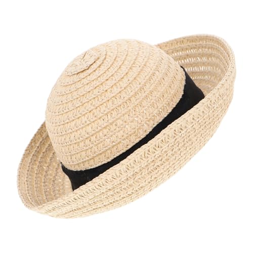 LRXIYODE Mini Strohhut für Puppen aus Robustem Material Modisches Zubehör für Handarbeiten Puppenkleidung und Dekoration Perfektes für Bastelfreunde Beige von LRXIYODE