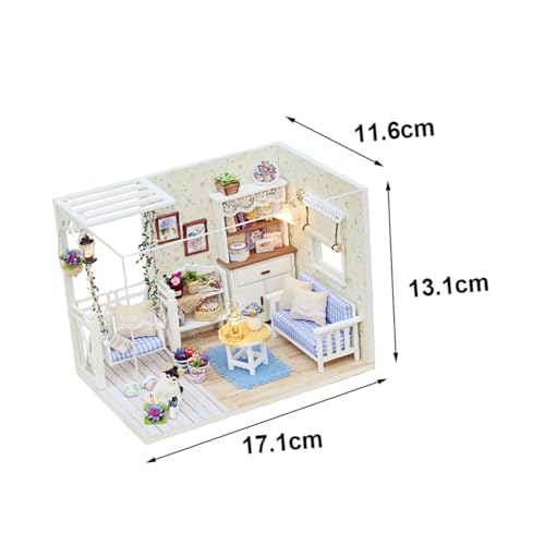 LRXIYODE Miniatur DIY Haus Bausatz Handgefertigtes Kleines Holzhaus Modellspielzeug Kreatives Manuelles Zusammenbauen Pädagogisch Geeignet für Familien Dekoratives Puppenhaus von LRXIYODE