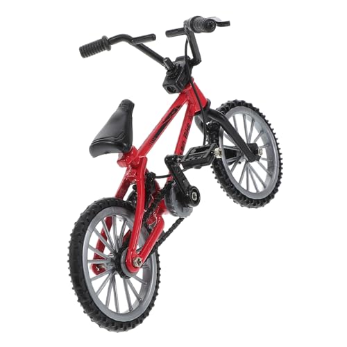 LRXIYODE Miniatur Fahrrad für Puppenhaus Realistisches Deko Modell Rot mit Bremse für Kreative Fotografie und Fantasievolles Perfektes Zubehör für Puppenhaus Dekoration von LRXIYODE