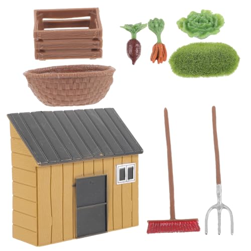 LRXIYODE Miniatur Farm Modell mit Teiligem Landwirtschaftlichen Zubehör Realistische Kleine Dekoration aus Langlebigem Kunststoff Geeignet für Miniaturhäuser Mikrolandschaften von LRXIYODE