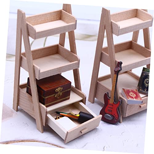 LRXIYODE Miniatur Holz Blumenständer Realistisches Puppenhaus Möbel Handgefertigtes Mini Pflanzenregal Detailreiches Garten Robust und Vielseitig für Puppenhaus Zubehör von LRXIYODE