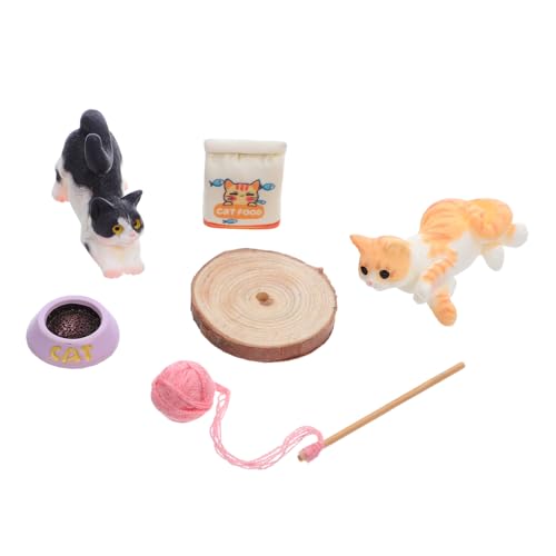 LRXIYODE Miniatur Katzen Spielset mit Realistischen Figuren und Garnball Langlebige Miniaturkatzen für Puppenhaus Deko Robustes Katzenspielzeug für Indoor Outdoor LRXIYODE Miniatur Katzen Spielset mit Realistischen Figuren und Garnball Langlebige Miniaturkatzen für Puppenhaus Deko Robustes Katzenspielzeug für Indoor Outdoor von LRXIYODE