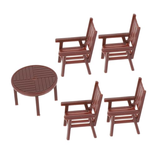 LRXIYODE Miniatur Möbel Set Maßstab Realistische Kleine Runde Tisch und Stühle Puppenhaus Deko Detailgetreues Miniatur Puppenmöbel Set für Modellbau Künstler und Pädagogen von LRXIYODE