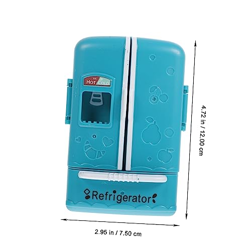 LRXIYODE Miniatur Puppenhaus Kühlschrank Blau Doppeltüriger Mini Fridge Modell Miniaturmöbel für DIY Puppenhaus Realistisches Mikro Landschaftsdekor Mini Haus Möbel Ornament von LRXIYODE