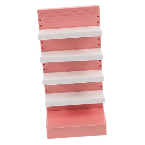 LRXIYODE Miniatur Puppenhaus Regal Miniatur Lebensmittel Display Regal Puppenmöbel Zubehör für Kinderzimmer Dekoration Rosa von LRXIYODE