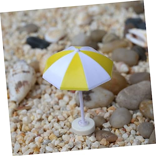 LRXIYODE Miniatur Strandsonnenschirm Gelb Mini Haus Deko Moos Micro Landschaft Mini Garten Accessoire für Feengarten Kleine Stranddeko für Terrarium und Miniaturwelt von LRXIYODE