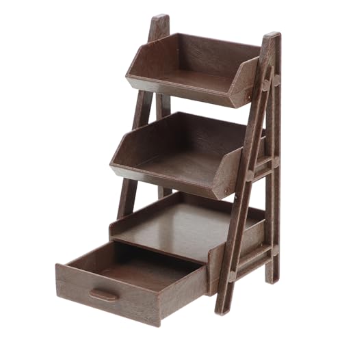 LRXIYODE Miniatur Stufiges Kunststoff Regal für Puppenhaus Kleines Bücherregal Tragbares Leichtes Aufbewahrungsschrank für Miniaturbücher für Puppenhaus Dekoration und Kreatives von LRXIYODE