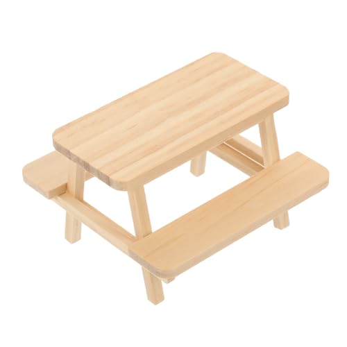 LRXIYODE Miniatur Tisch und Stuhl für Puppenhaus Holz Möbel Modell für Miniatur Szenen Dekoration und Zubehör für Kreative Gestaltung von LRXIYODE