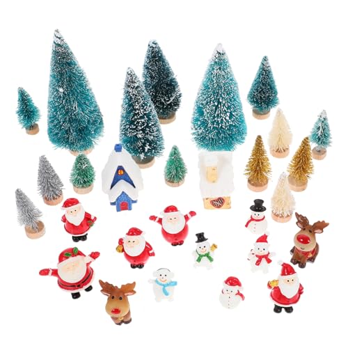 LRXIYODE Miniatur Weihnachtsdeko Langlebige Xmas Figuren Stabiles Material Kleine Weihnachtsornamente für Puppenhaus und Mikro Landschaft Charmante Mini Dekoration Innen und DIY Weihnachten von LRXIYODE
