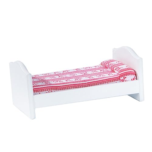 LRXIYODE Minibett Puppenhaus Bettmodell Puppendekor Miniaturbett schmücken Zubehör Dekoration Schlafzimmer Bedroom Decor Miniaturmodell Ornaments Mini-Schlafzimmermöbel Mini-Hausschmuck MDF LRXIYODE Minibett Puppenhaus Bettmodell Puppendekor Miniaturbett schmücken Zubehör Dekoration Schlafzimmer Bedroom Decor Miniaturmodell Ornaments Mini-Schlafzimmermöbel Mini-Hausschmuck MDF von LRXIYODE